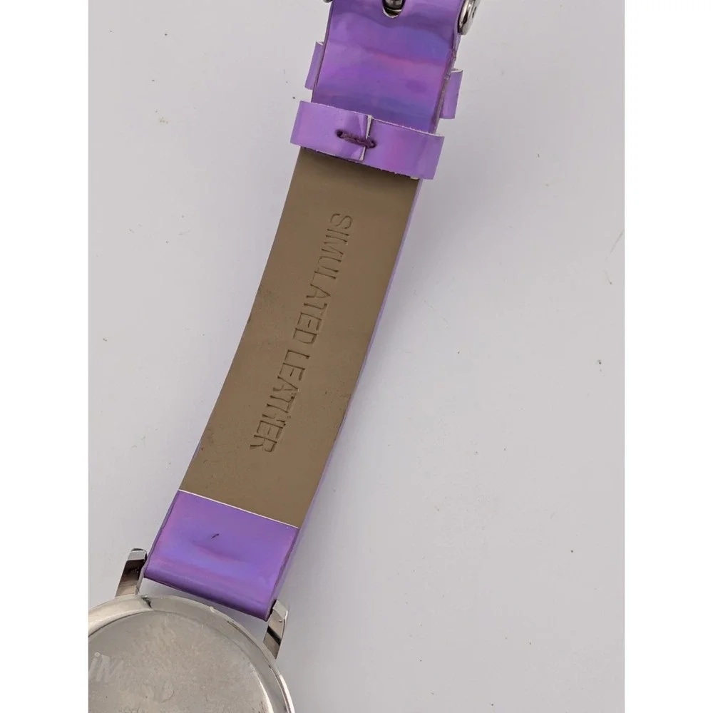Limited Too Girls Rainbow Watch Faux Leather Purple Band- New Battery
